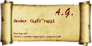 Ander Gyöngyi névjegykártya
